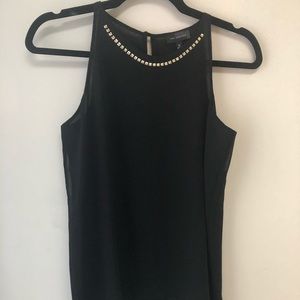Sleeveless black holiday embellished blouse